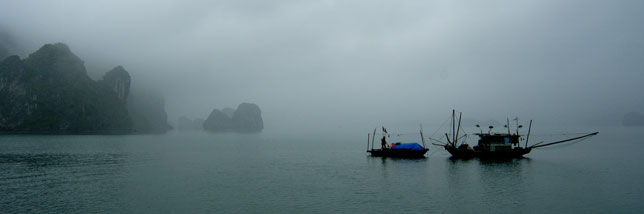Fishing boats in Ha Long Bay